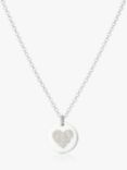 Under the Rose Personalised Fingerprint Heart Pendant Necklace, Silver
