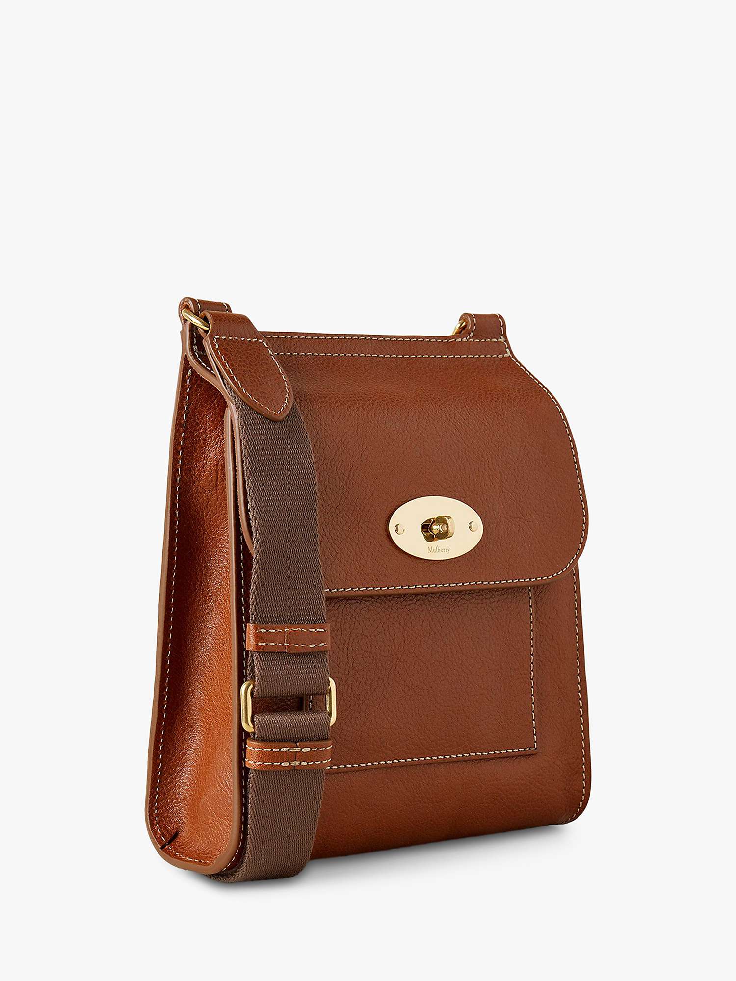 Buy Mulberry Antony Natural Vegetable Tan Leather Messenger Bag, Oak Online at johnlewis.com