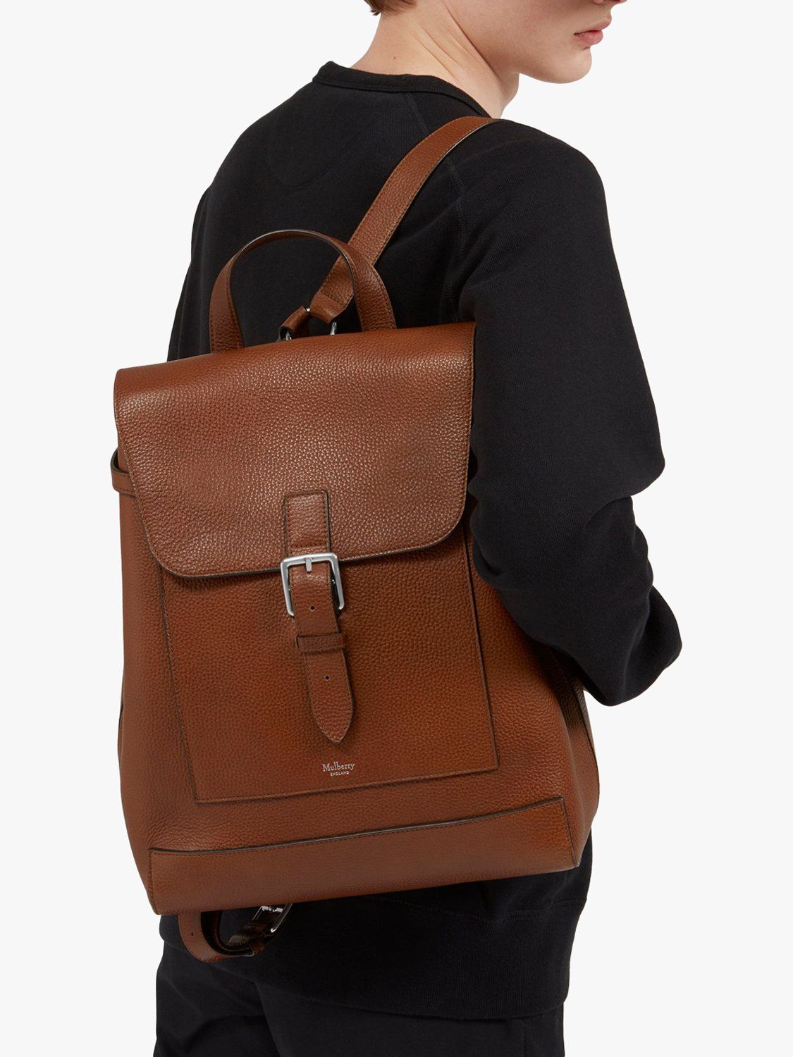 Mulberry Chiltern Small Classic Grain Leather Backpack, Oak