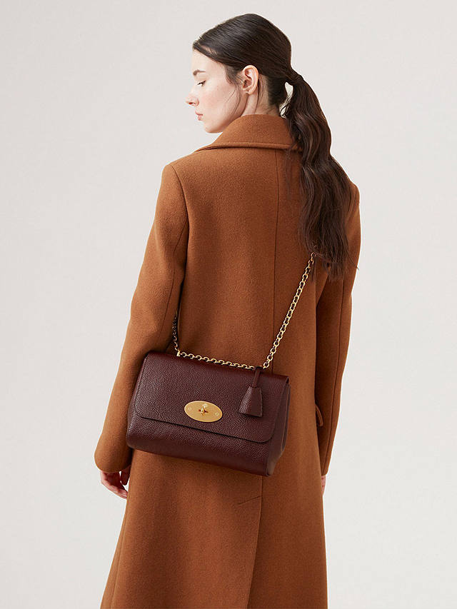 Mulberry Medium Lily Classic Grain Leather Shoulder Bag, Oxblood