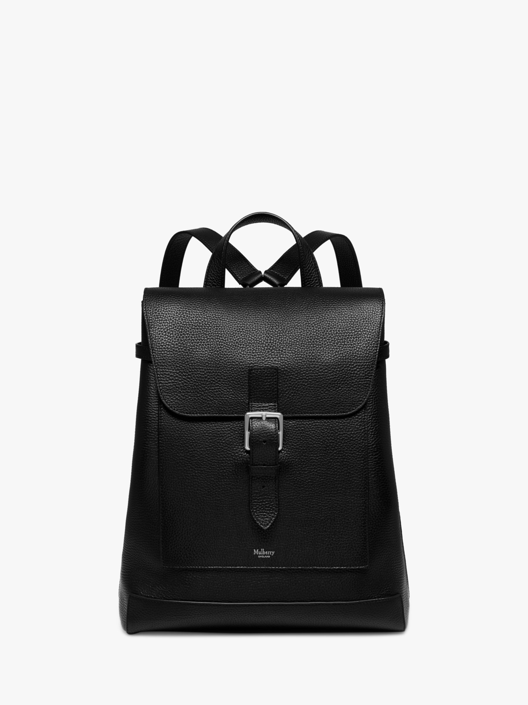 Mulberry Chiltern Small Classic Grain Leather Backpack, Black at John ...
