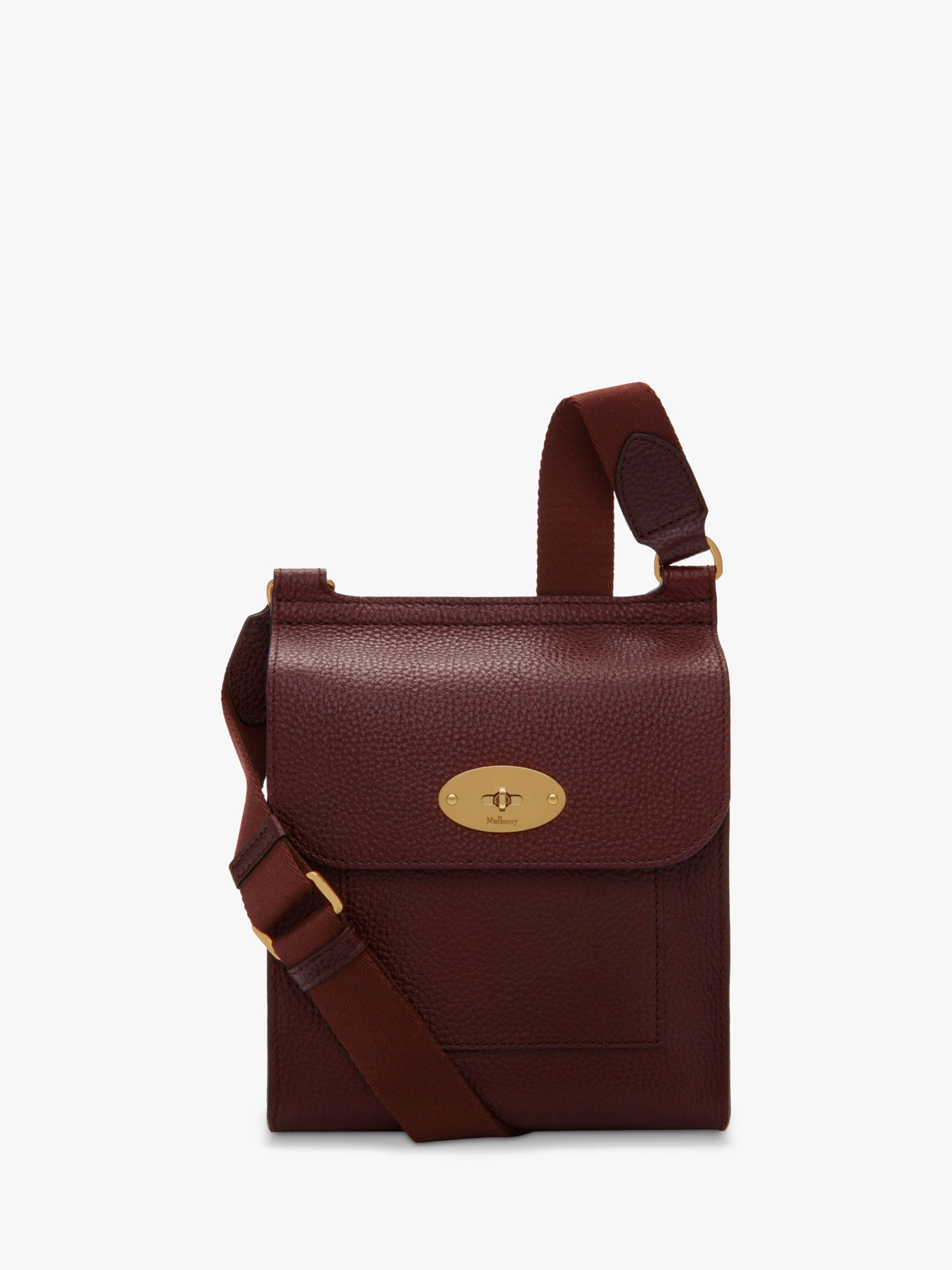 Mulberry Small Antony Classic Grain Leather Satchel, Oxblood at John ...
