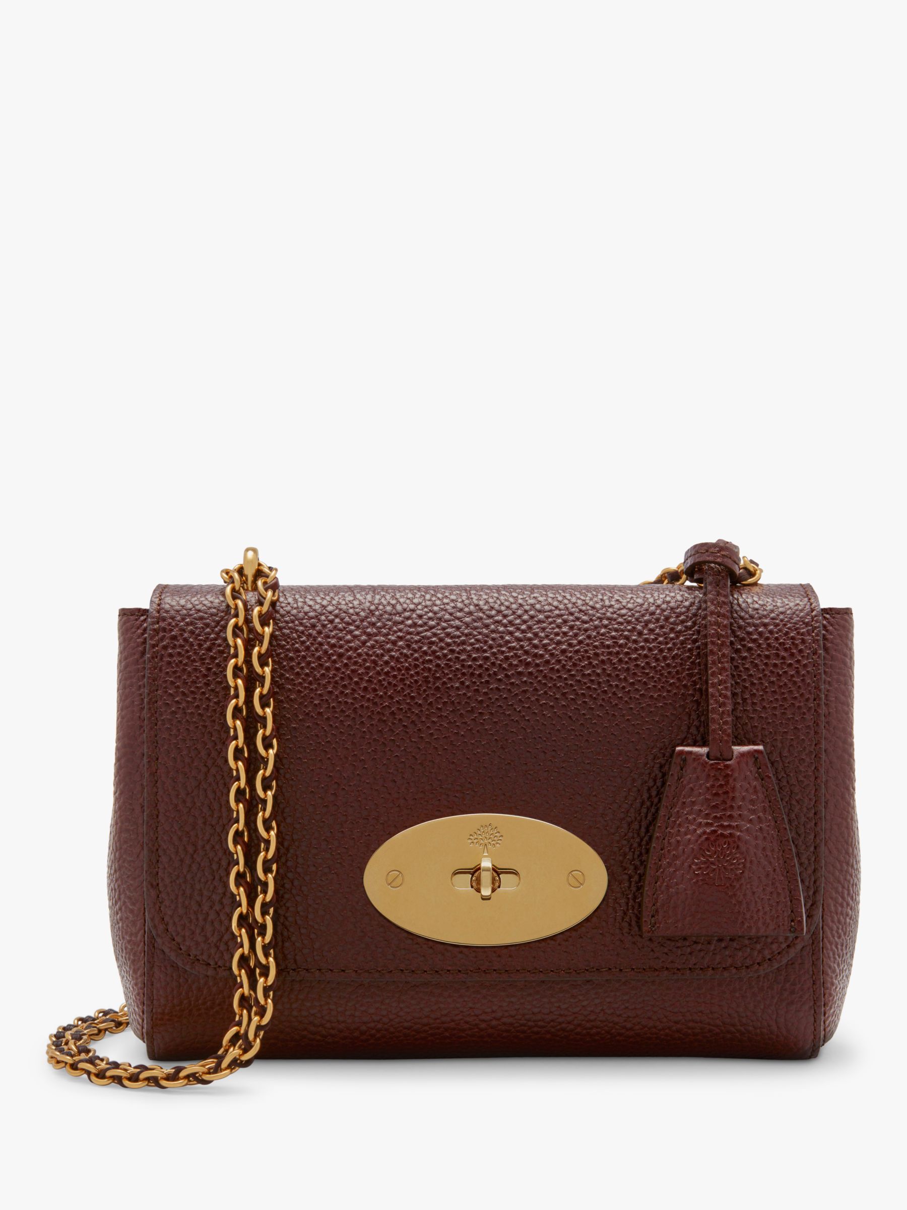 Mulberry Lily Classic Grain Leather Shoulder Bag, Oxblood at John Lewis ...