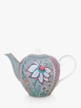 Pip Studio Flower Festival Porcelain Teapot, 1.6L, Blue