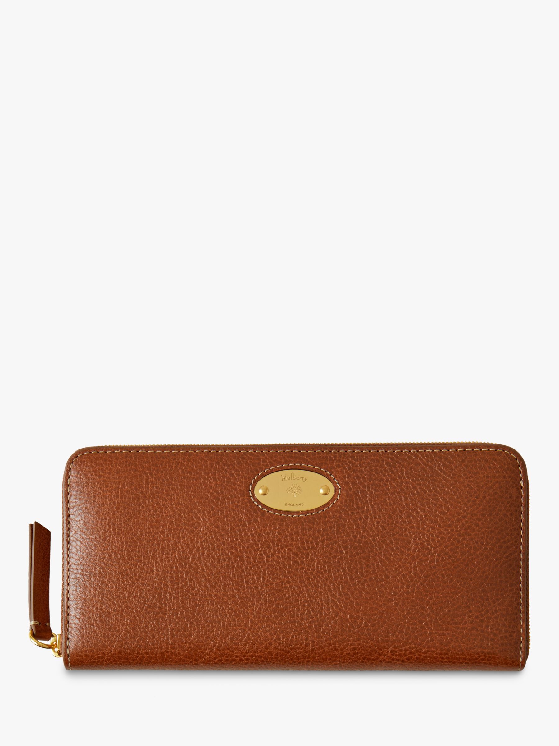 Buy Mulberry Plaque Small Classic Grain Leather 8 Card Zip Around Wallet Online at johnlewis.com