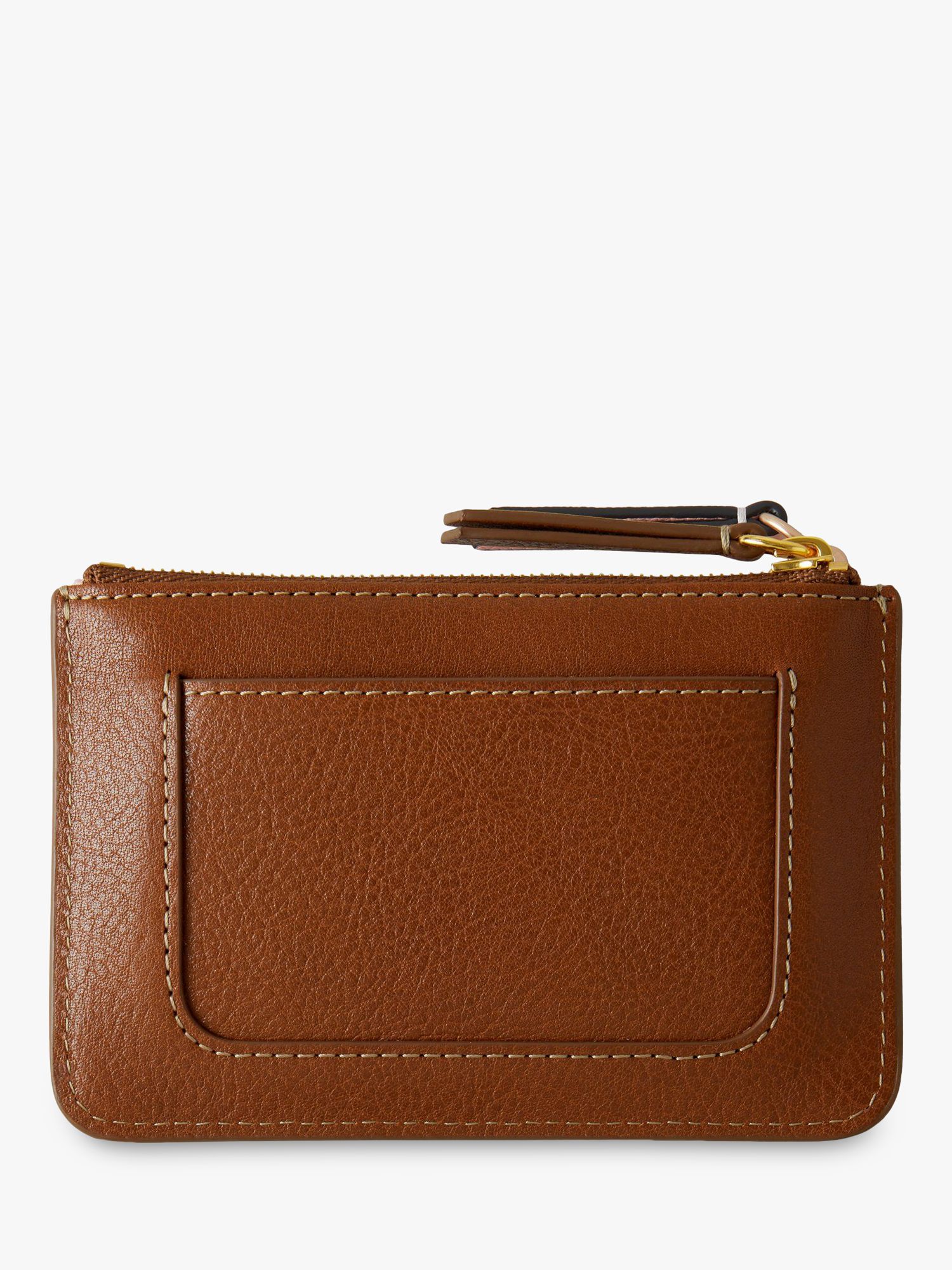 Buy Mulberry Plaque Legacy Natural Vegetable Tan Leather Zip Top Coin Pouch, Oak Online at johnlewis.com