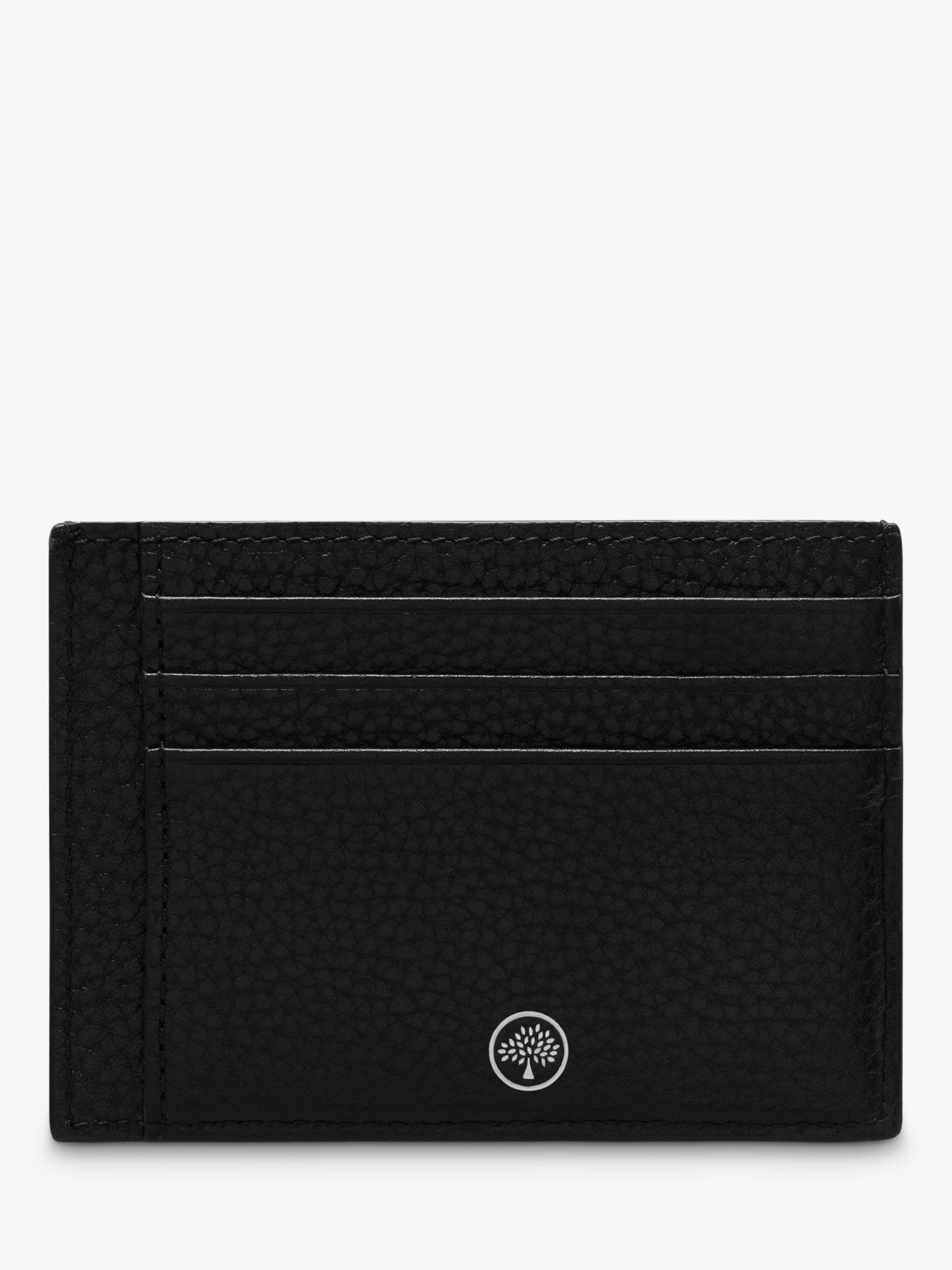 Mulberry Small Classic Grain Leather Card Holder, Black at John Lewis ...