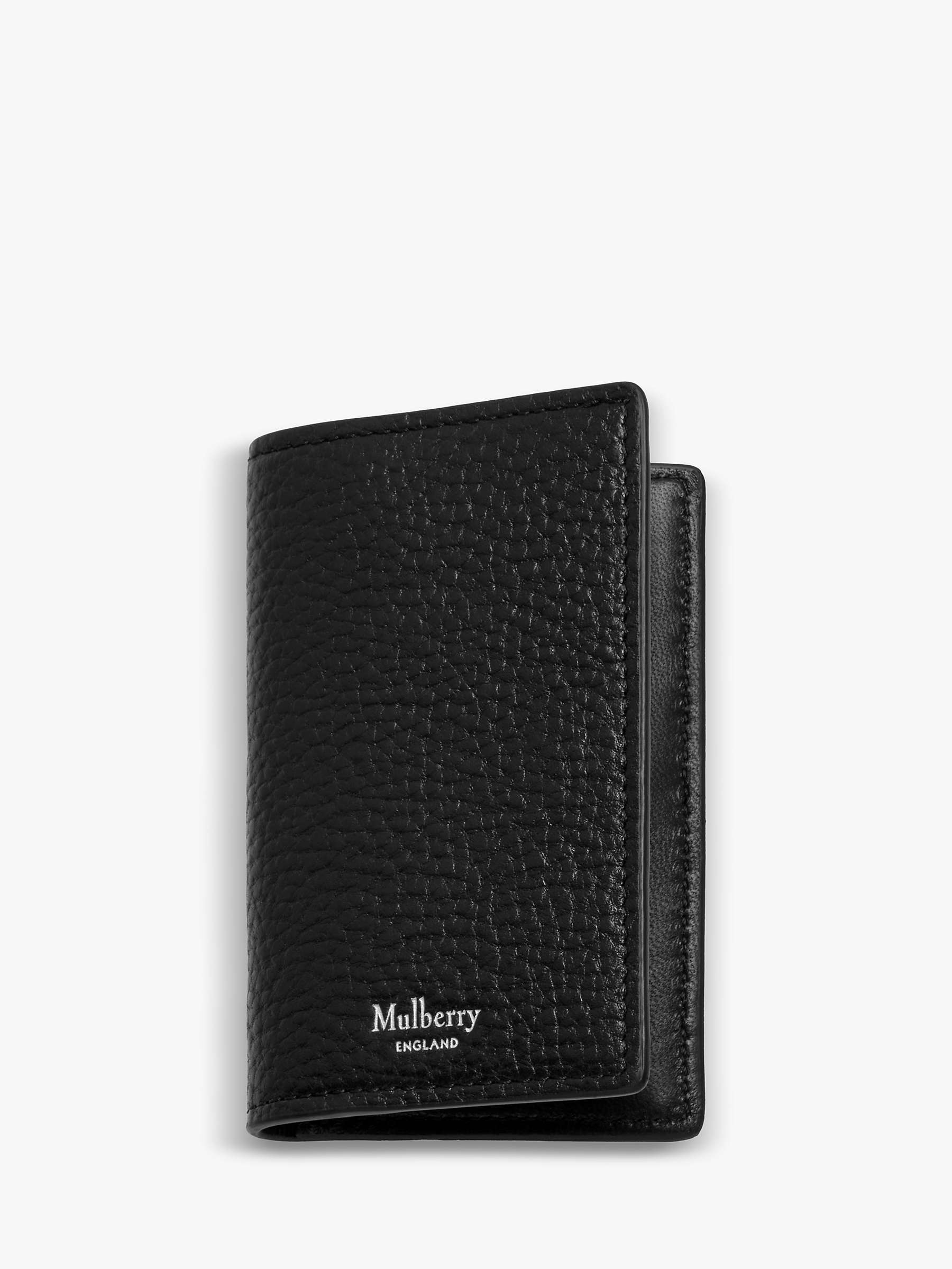 Buy Mulberry Small Classic Grain Leather Card Wallet, Black Online at johnlewis.com