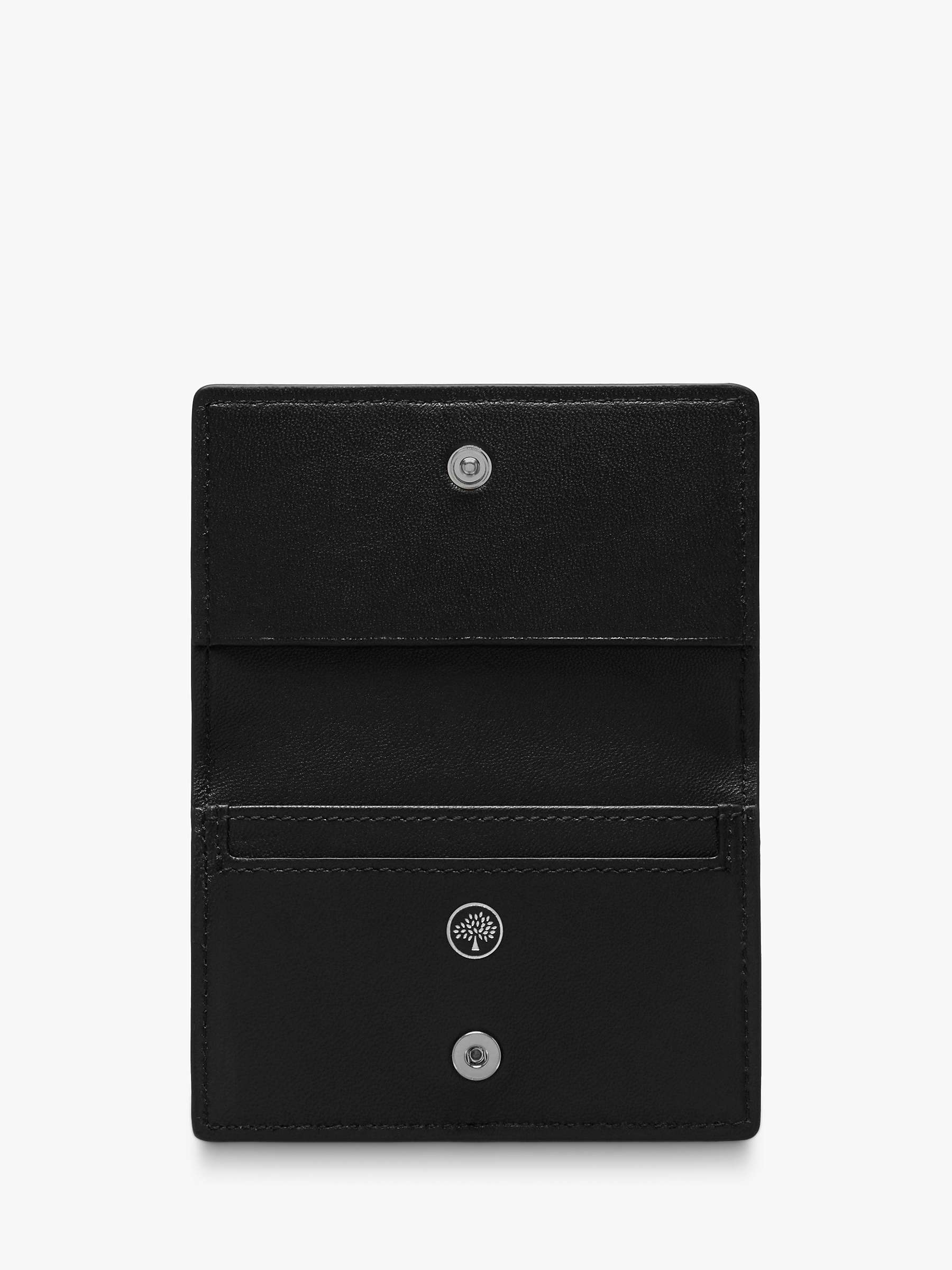 Buy Mulberry Small Classic Grain Leather Card Wallet, Black Online at johnlewis.com