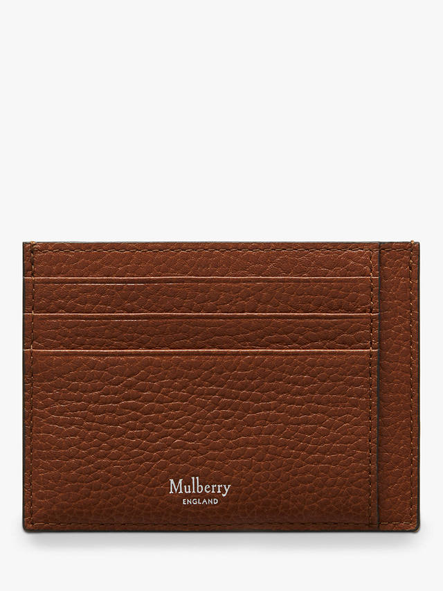 Mulberry Small Classic Grain Leather Card Holder, Oak