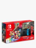 Nintendo Switch Console with Mario Kart 8 Deluxe Game Bundle, Neon Red & Blue