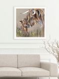 Louise Luton - 'Heather and Buttercup' Highland Cow Framed Print, 80.5 x 80.5cm, Brown