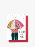 Stop the Clock Design Umbrella You & Me Valentine's Day Card