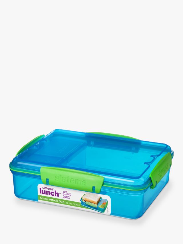 Sistema Snack Attack Duo To Go Lunch Box Sandwhich Container Fridge Freezer  Safe