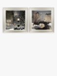 John Lewis Rod Chase 'City Lights' & 'Twilight in Central Park' New York Framed Prints, 61 x 61cm, Grey