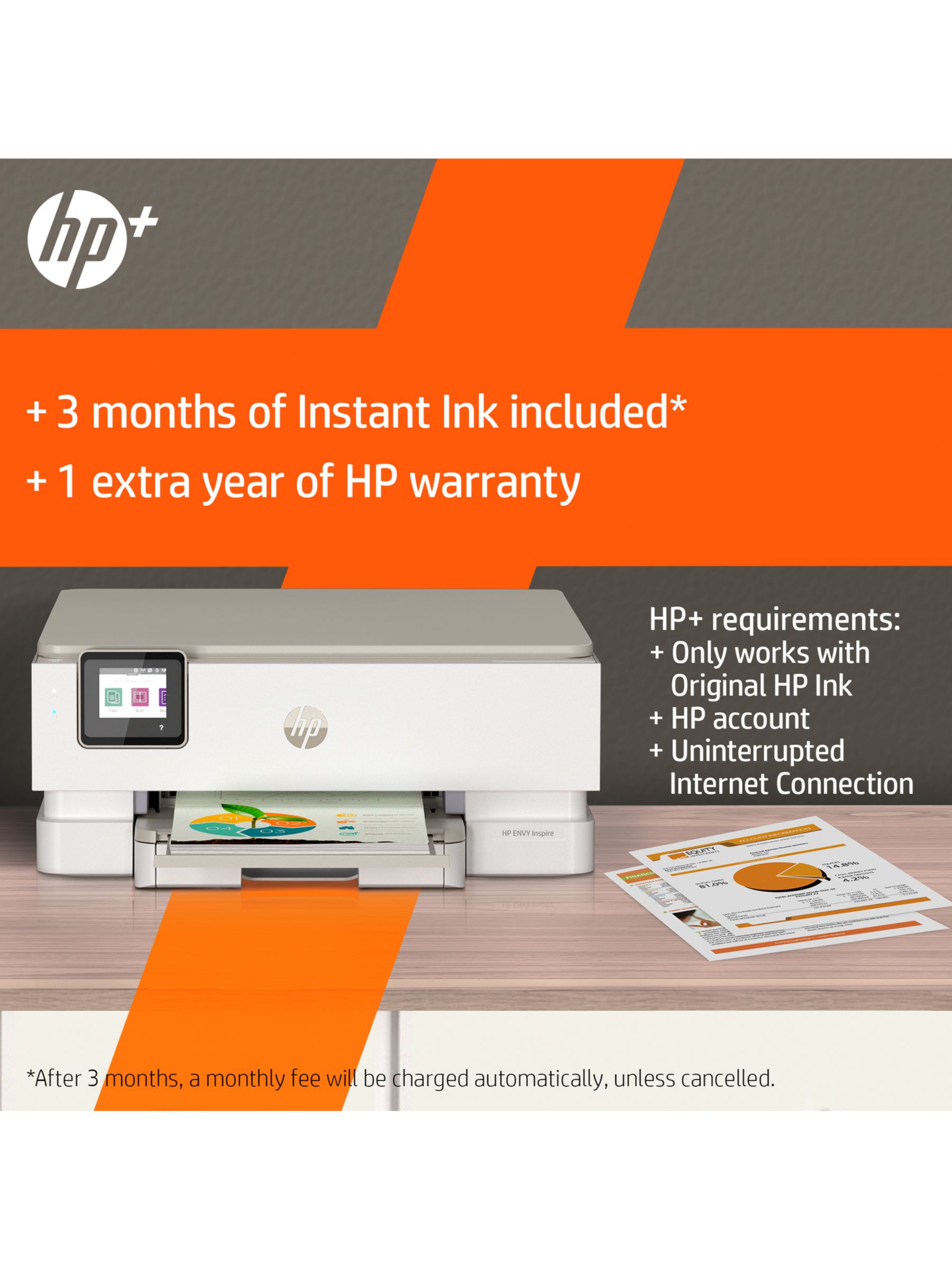 Evaluering Tæller insekter Kvadrant HP ENVY Inspire 7220e All-in-One Wireless Printer, HP+ Enabled & HP Instant  Ink Compatible,