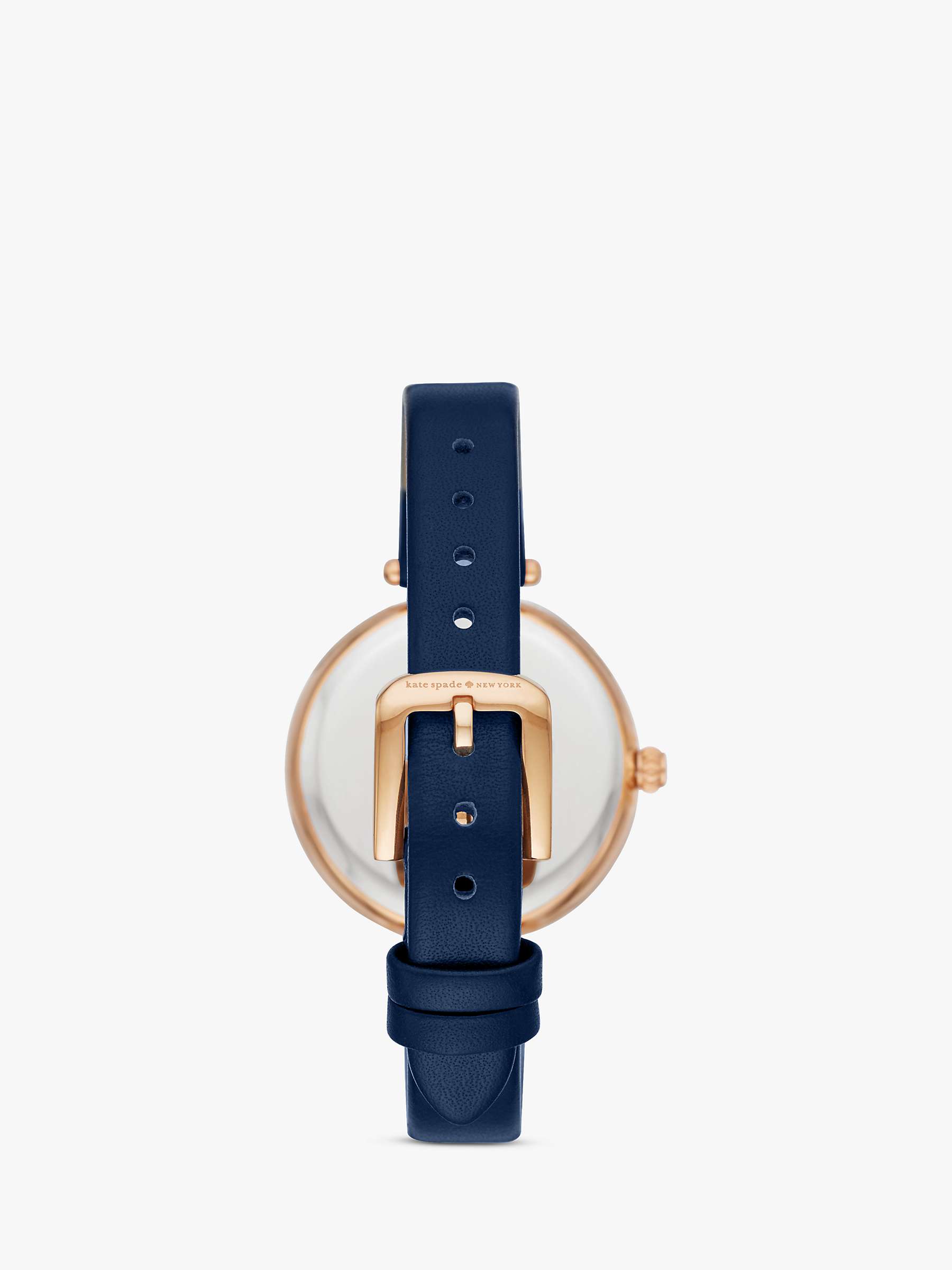 kate spade new york Holland Leather Strap Watch, Blue KSW1157 at John Lewis  & Partners