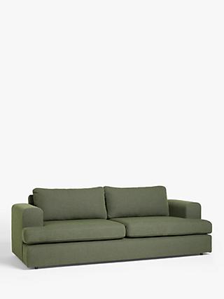 Broadview Range, John Lewis & Partners Broadview Large 3 Seater Sofa, Light Leg, Twisted Boucle Green