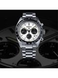 Seiko SSC813P1 Men's Prospex Speedtimer Solar Date Chronograph Bracelet Strap Watch, Silver/Black