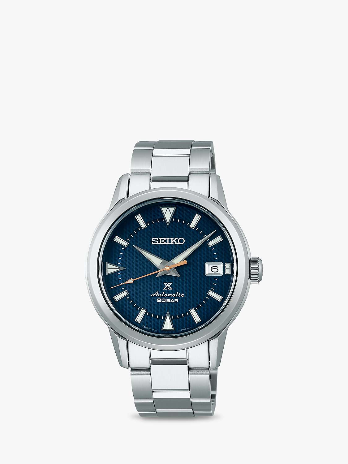 Buy Seiko SPB249J1 Men's Prospex ‘Deep Lake’ Alpinist Automatic Date Bracelet Strap Watch, Silver/Blue Online at johnlewis.com