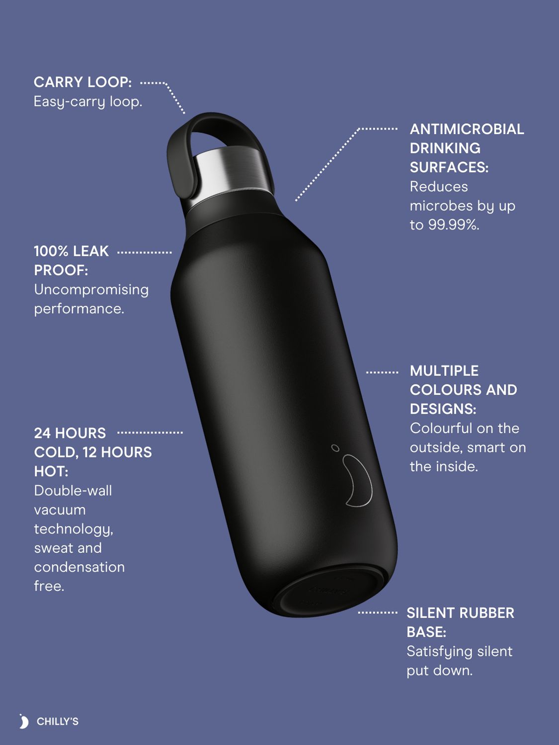 Black Metal Thermal Water Bottle by Lancome