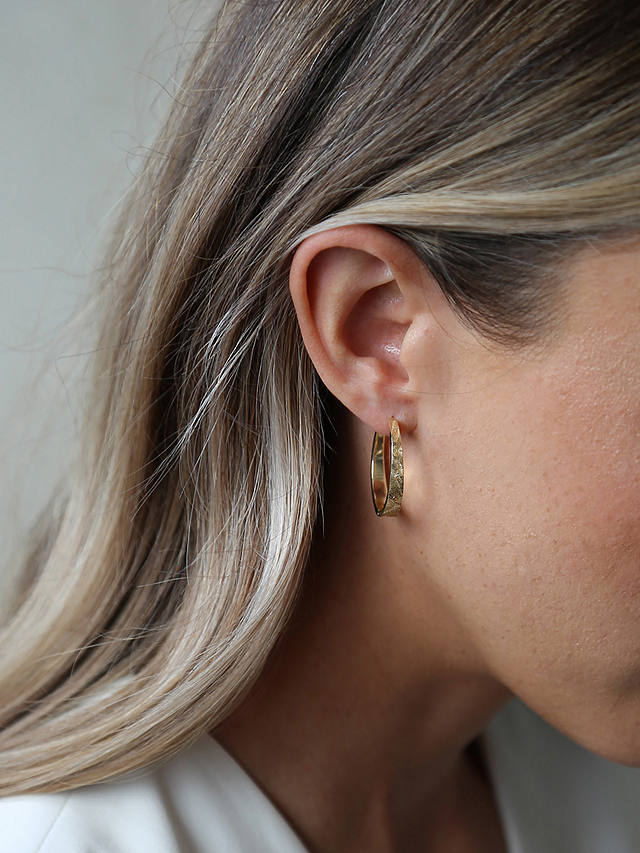 Tutti & Co Amble Textured Hoop Earrings, Gold at John Lewis & Partners