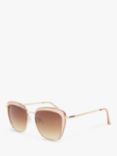 John Lewis & Partners Women's Squared Cat's Eye Sunglasses, Nude/Gold