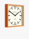 Jones Clocks Electric Square Analogue Wall Clock, 25cm, Orange
