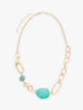 John Lewis & Partners Stone Link Statement Necklace, Gold