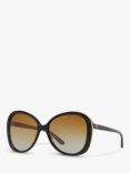 Ralph Lauren RL8166 Women's Butterfly Polarised Sunglasses, Black/Brown Gradient