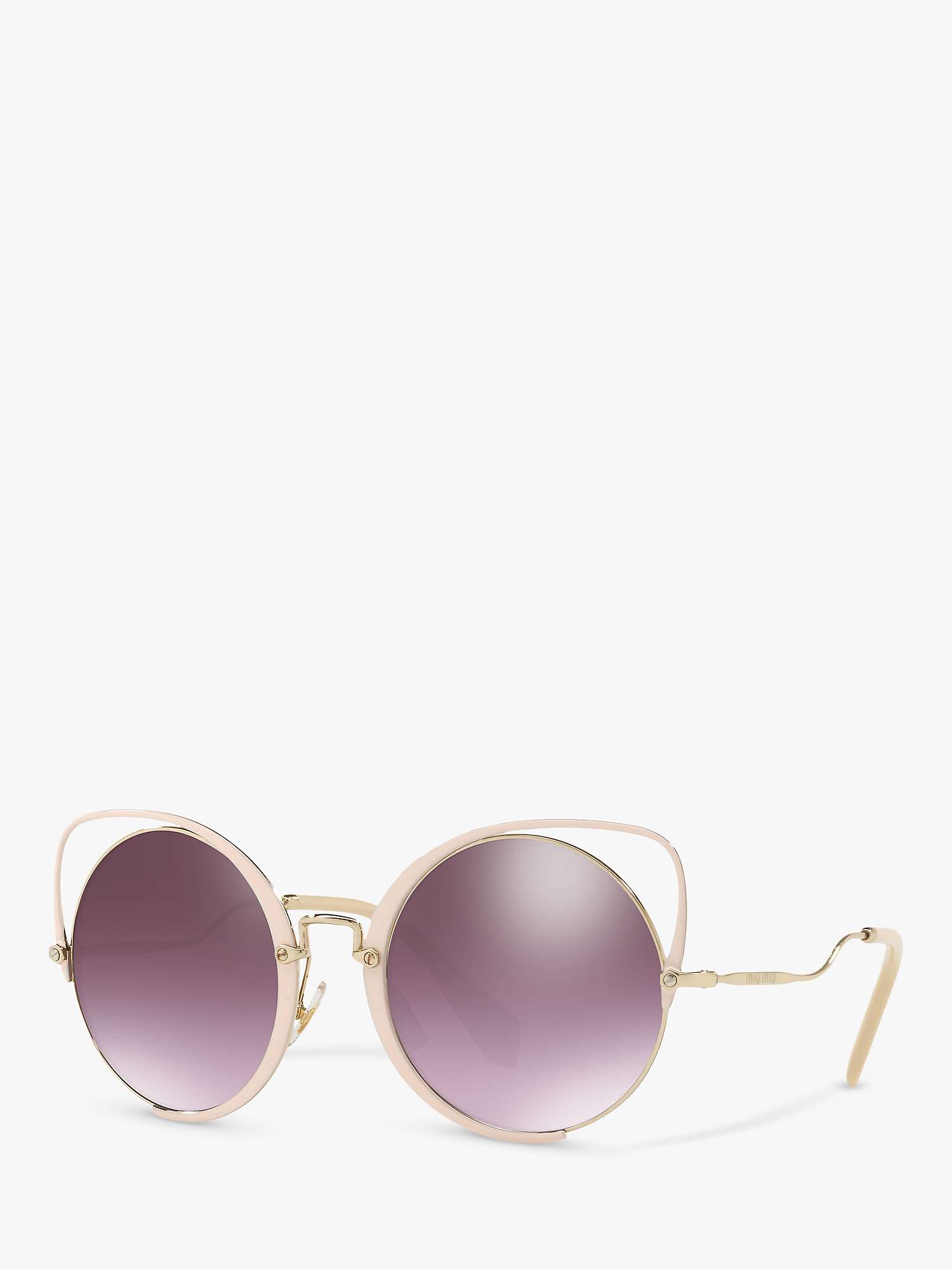 Buy Miu Miu MU 51TS Women's Irregular Sunglasses, Gold/Mirror Purple Online at johnlewis.com