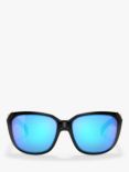 Oakley OO9432 Women's Rev Up Square Polarised Sunglasses, Polished Black/Blue