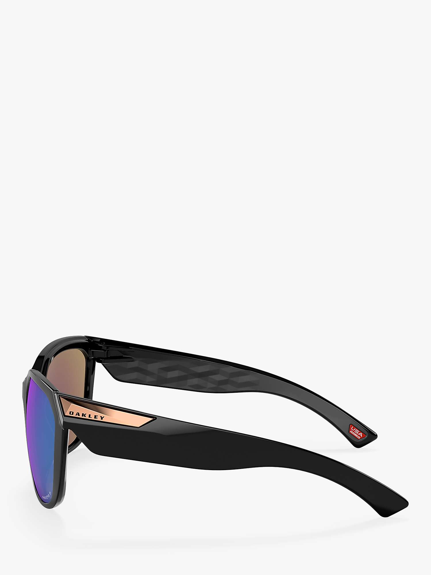 Buy Oakley OO9432 Women's Rev Up Square Polarised Sunglasses, Polished Black/Blue Online at johnlewis.com