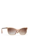 CHANEL Cat's Eye Sunglasses CH5437Q Beige/Brown Gradient