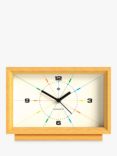 Newgate Clocks Hollywood Hills Oak Wood Silent Sweep Analogue Mantel Clock, 25cm, Natural