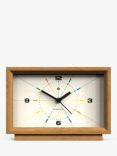 Newgate Clocks Hollywood Hills Oak Wood Silent Sweep Analogue Mantel Clock, 25cm, Natural