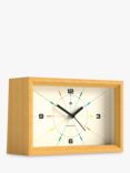 Newgate Clocks Hollywood Hills Oak Wood Silent Sweep Analogue Mantel Clock, 25cm, Natural