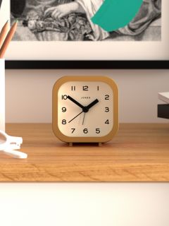 Jones Clocks Bob Analogue Alarm Clock, Yellow