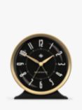 Newgate Clocks Hotel Silent Sweep Alarm Clock, Black/Brass