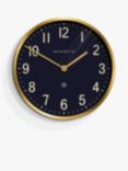 Newgate Clocks Mr Edwards Analogue Wall Clock, 44.5cm, Petrol Blue/Brass