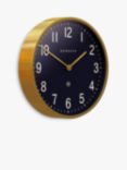 Newgate Clocks Mr Edwards Analogue Wall Clock, 44.5cm, Petrol Blue/Brass
