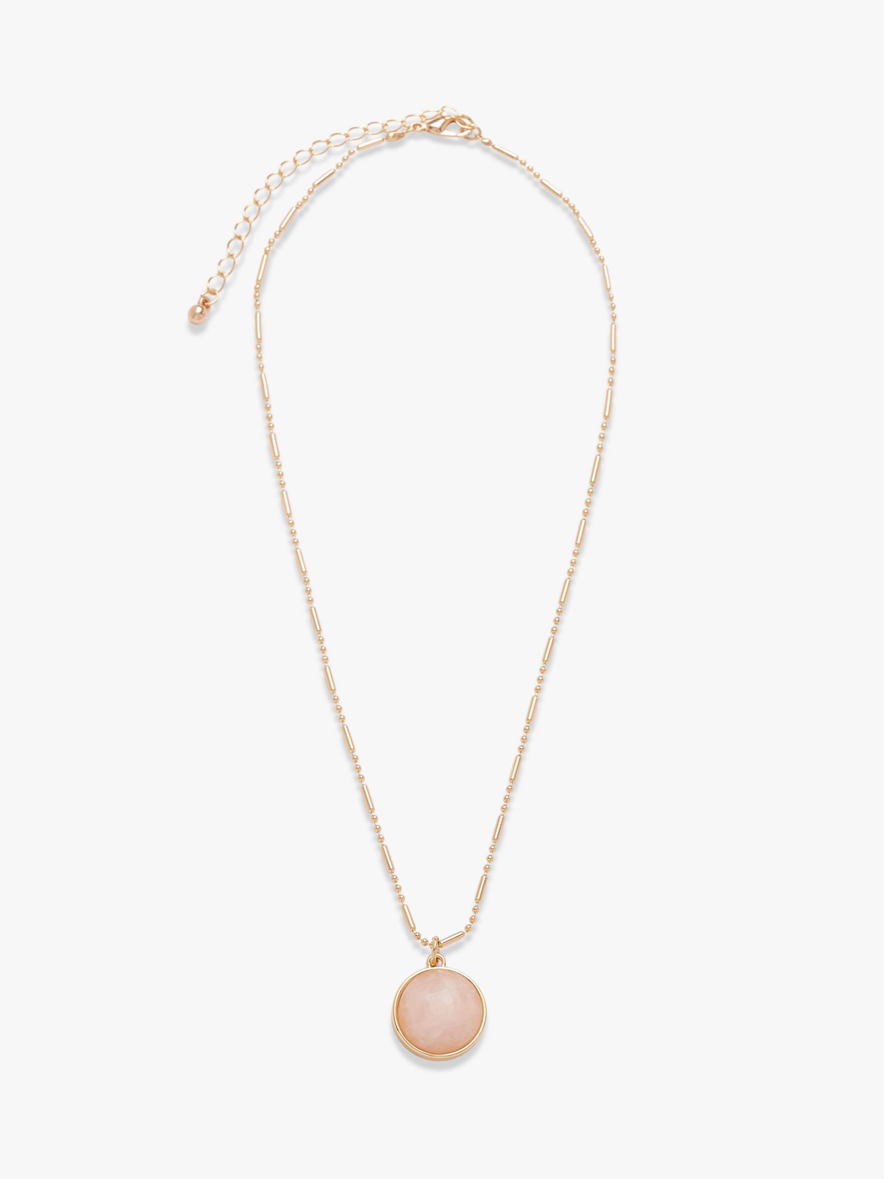 John Lewis Gemstones Opal Pendant Necklace, Gold/Pink
