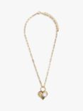 John Lewis & Partners Fan Heart & Faux Pearl Pendant Necklace, Gold