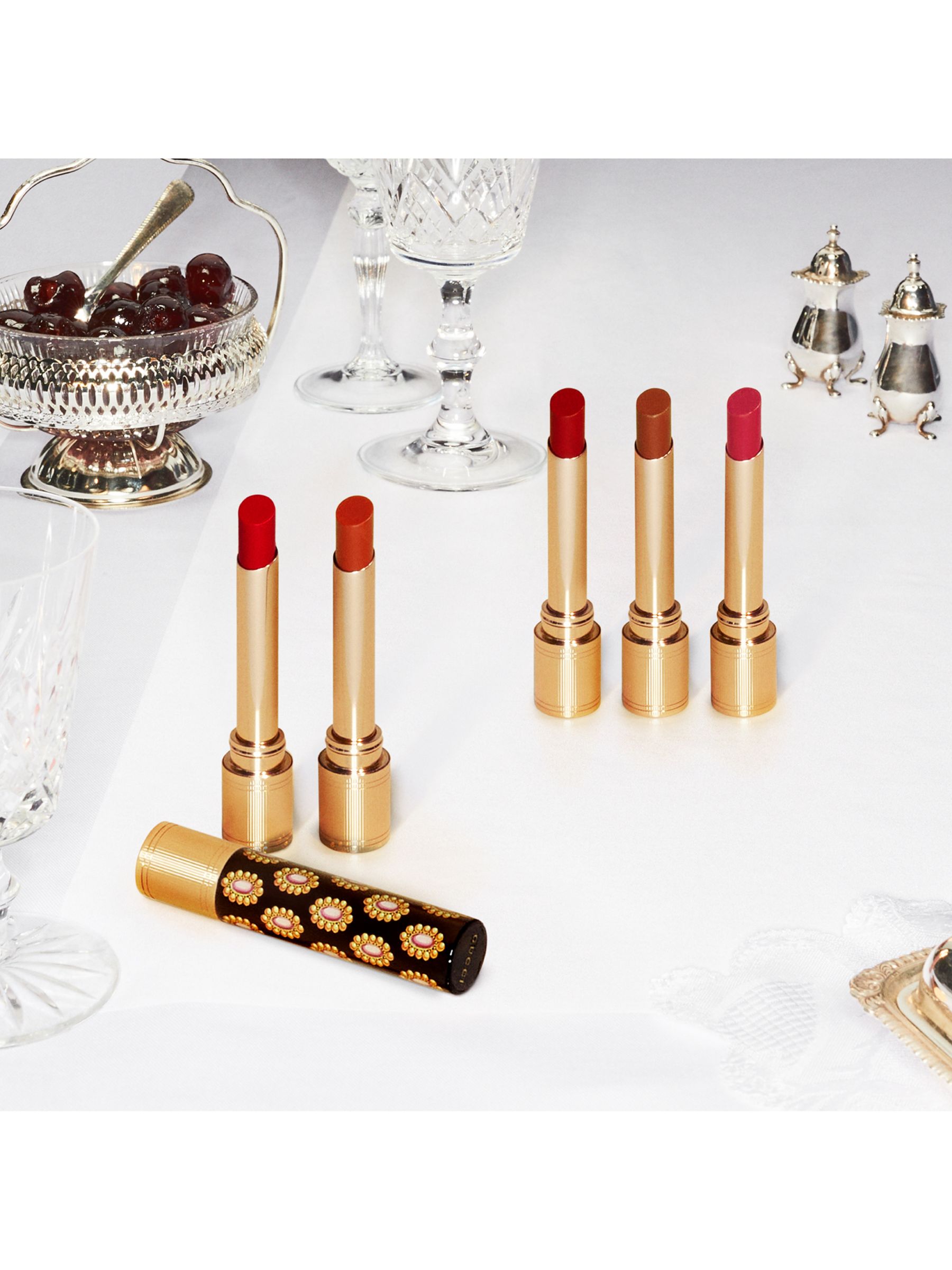 Gucci Rouge de Beauté Brillant High-Shine Lipstick, 113 Linnett Stone 8
