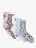 John Lewis Dainty Floral Cotton Rich Ankle Socks, Pack of 5, Multi