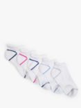 ANYDAY John Lewis & Partners Cotton Rich Contrast Stripe Trainer Socks, Pack of 5, White/Multi