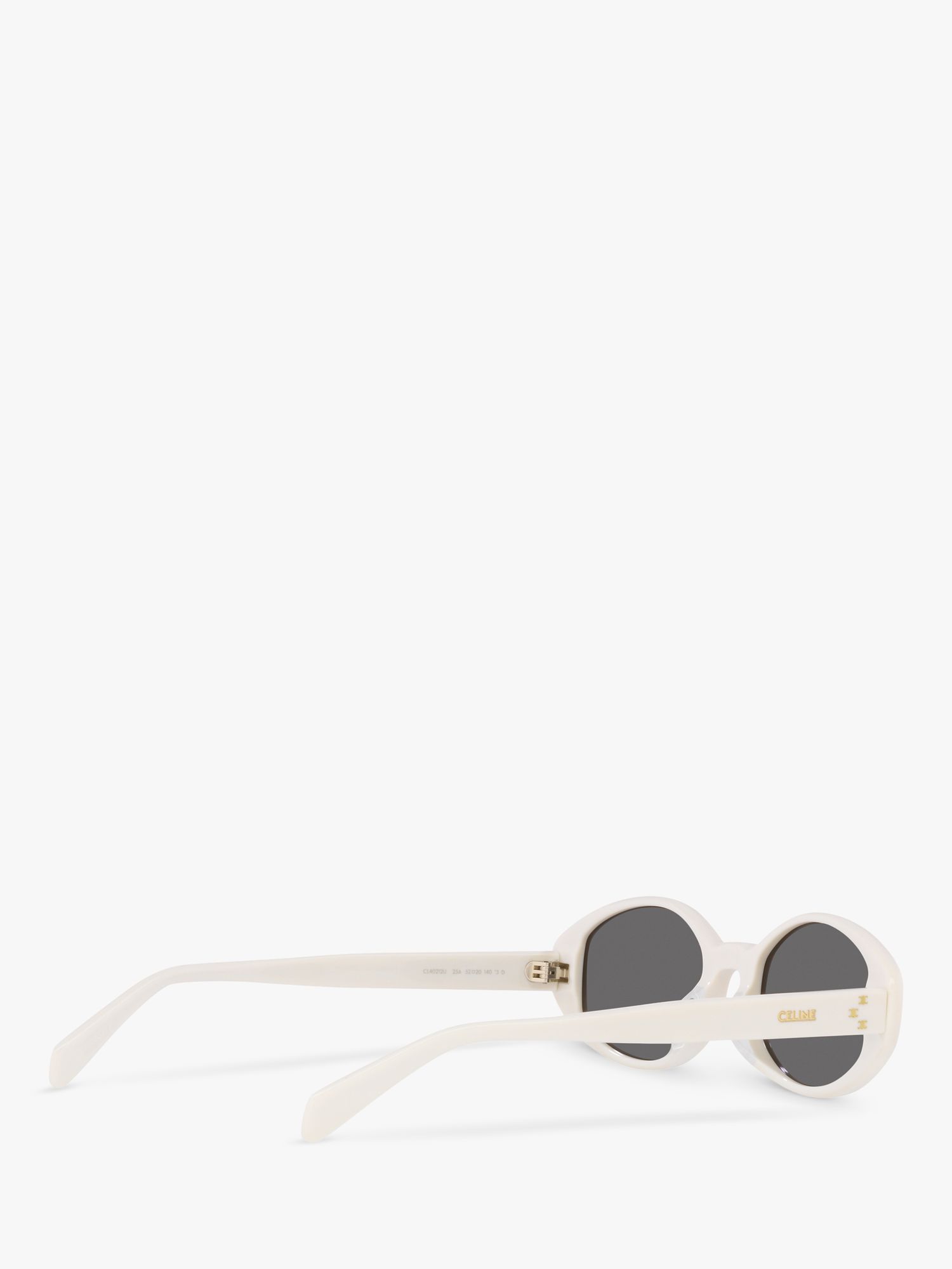 Celine CL40212U Women's Oval Sunglasses, Ivory/Grey at John Lewis ...