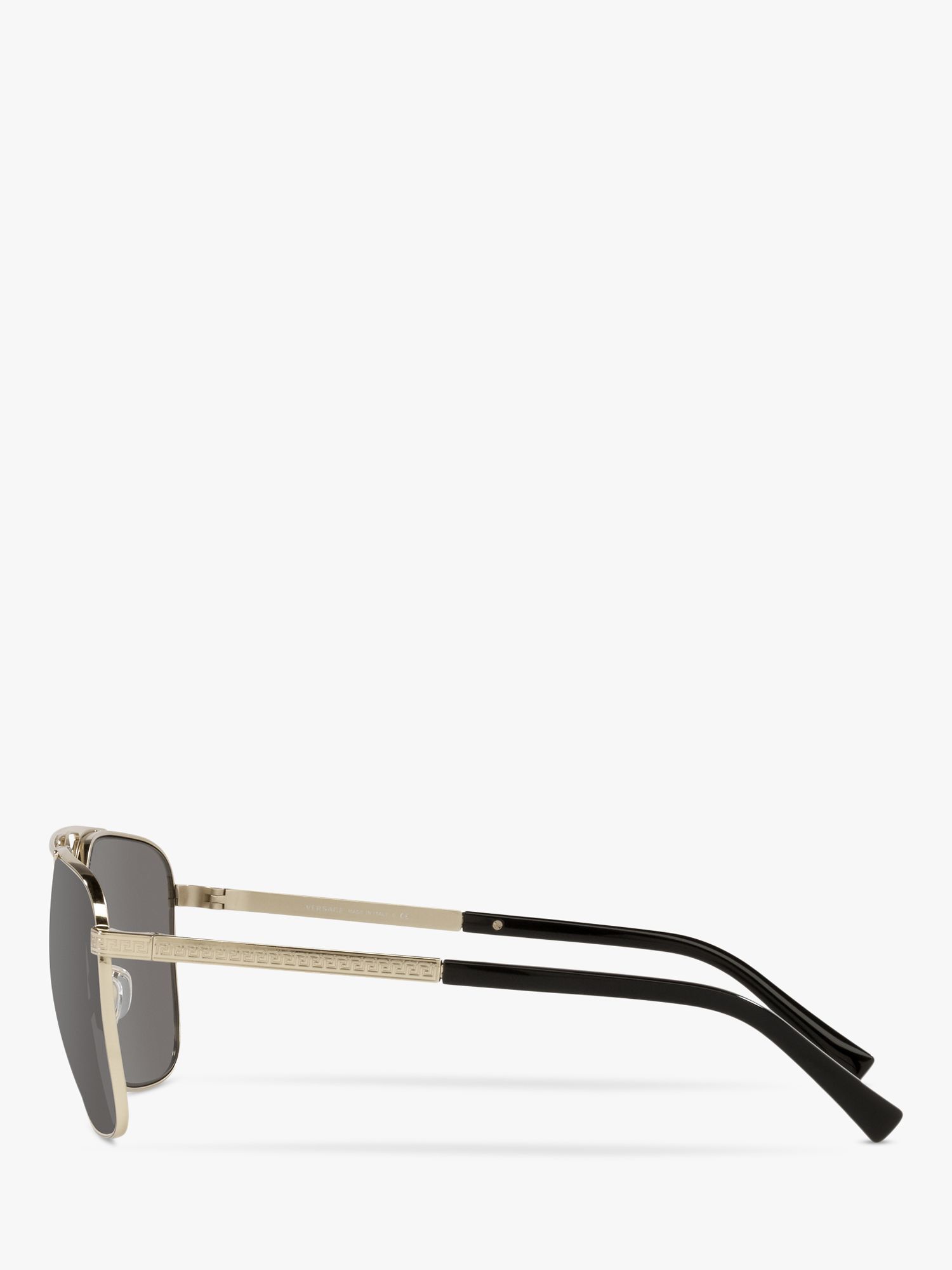 Versace VE2238 Men's Rectangular Sunglasses, Pale Gold/Mirror Grey