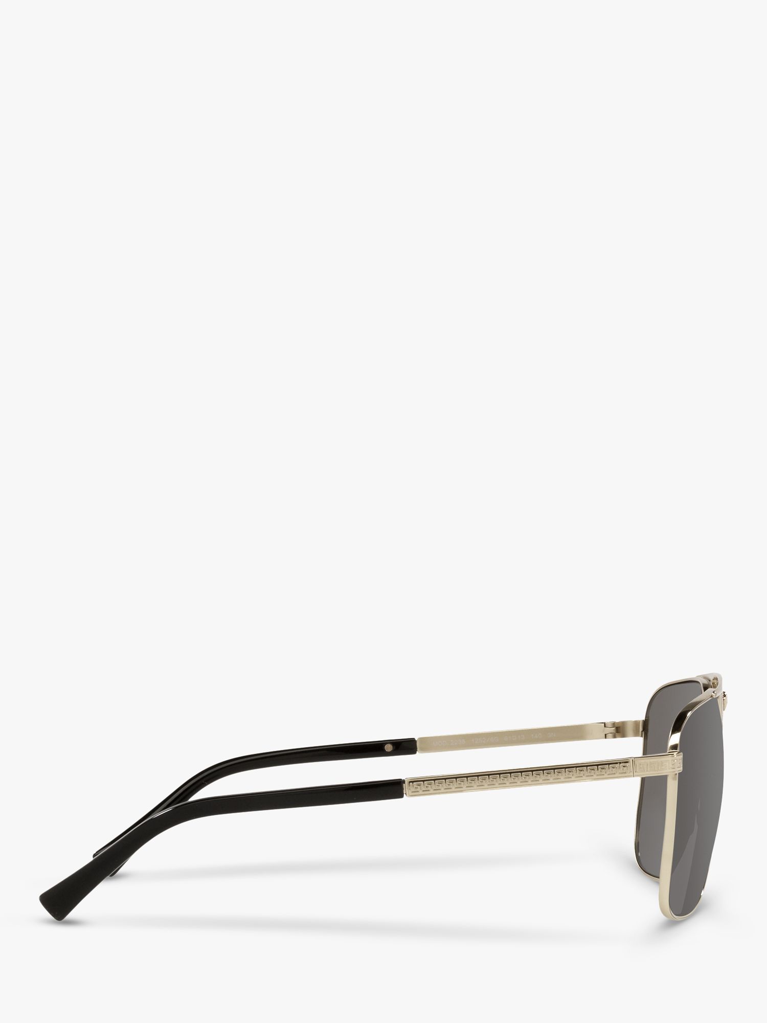 Buy Versace VE2238 Men's Rectangular Sunglasses, Pale Gold/Mirror Grey Online at johnlewis.com