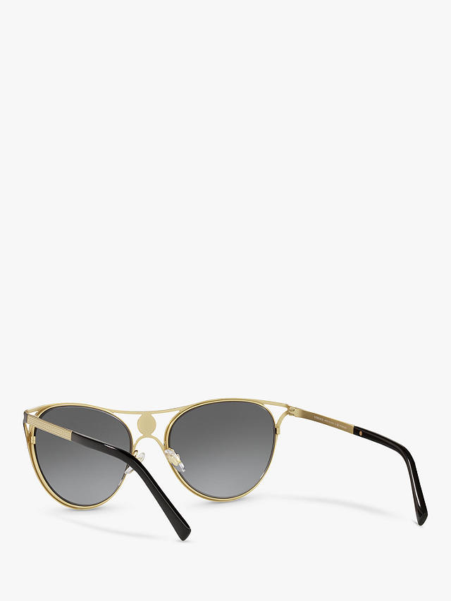 Versace VE2237 Women's Cat's Eye Polarised Sunglasses, Black/Gold